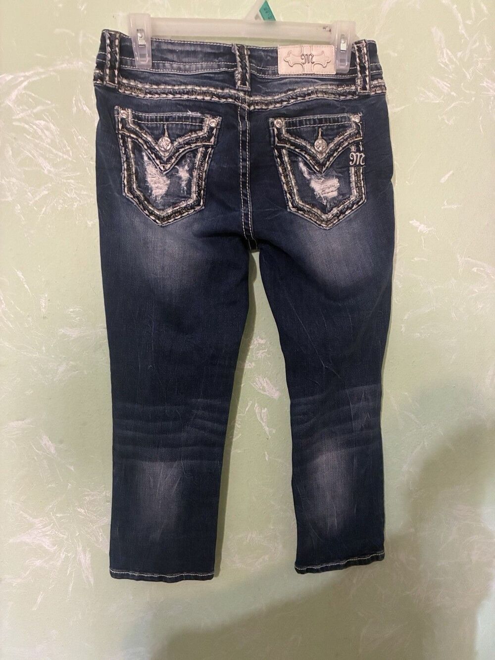 MISS ME Capri Jeans Size 26 Thick Stitched